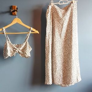 Resa Matching skirt and crop top, size small top and size medium skirt